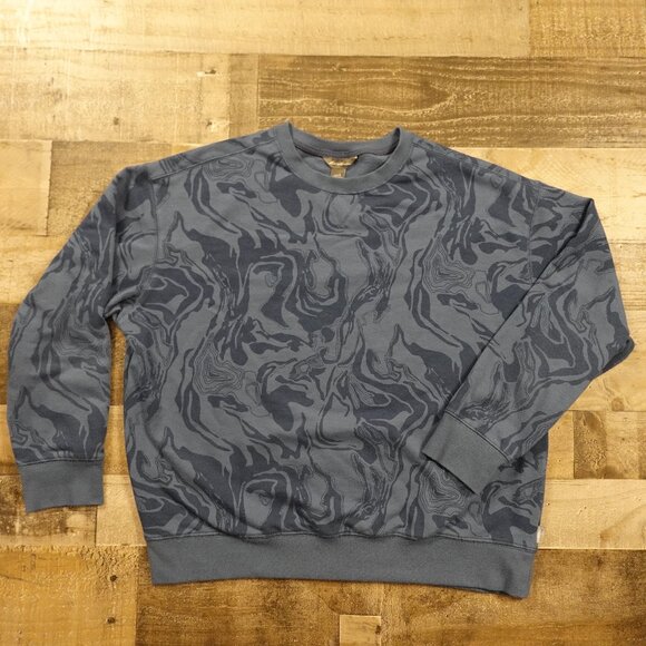 Eddie Bauer Tops - Eddie‎ Bauer Camo Terrain Print Sweatshirt – Women's Size Large Blue Topography